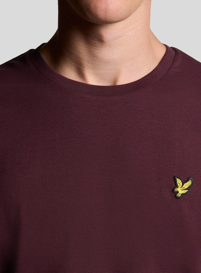 LYLE & SCOTT Cotton Crew Neck T-Shirt Burgundy - MAISONDEFASHION.COM