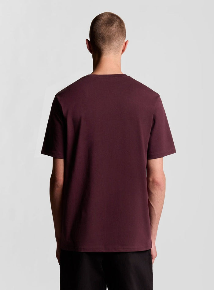 LYLE & SCOTT Cotton Crew Neck T-Shirt Burgundy - MAISONDEFASHION.COM