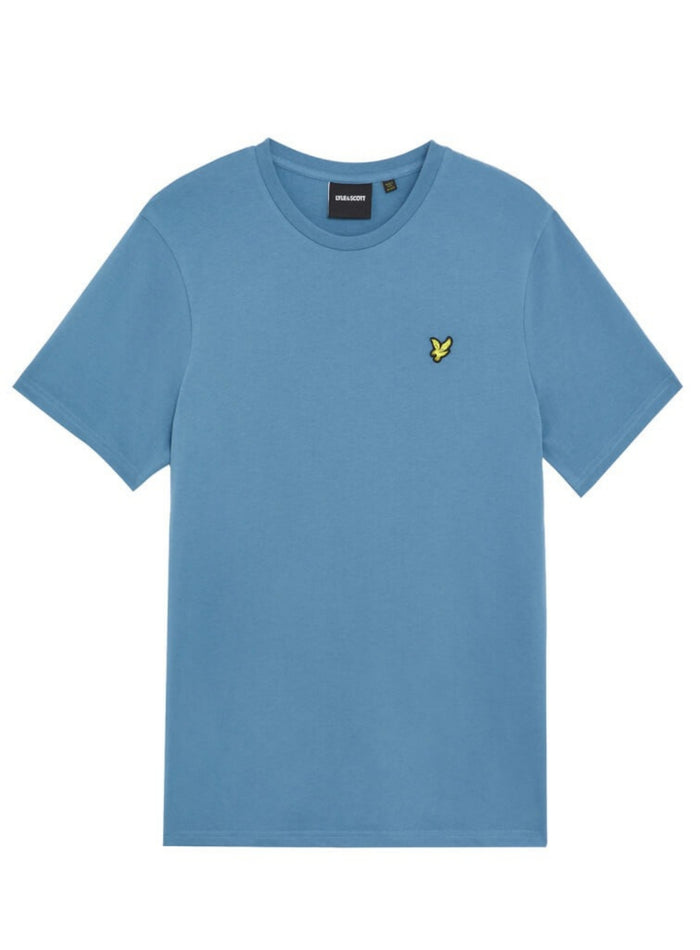 LYLE & SCOTT Cotton Crew Neck T-Shirt Ocean Sky - MAISONDEFASHION.COM