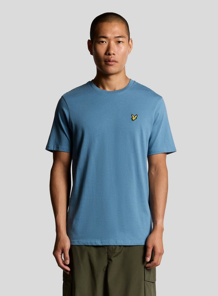 LYLE & SCOTT Cotton Crew Neck T-Shirt Ocean Sky - MAISONDEFASHION.COM