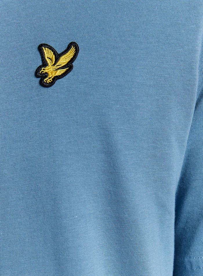 LYLE & SCOTT Cotton Crew Neck T-Shirt Ocean Sky - MAISONDEFASHION.COM