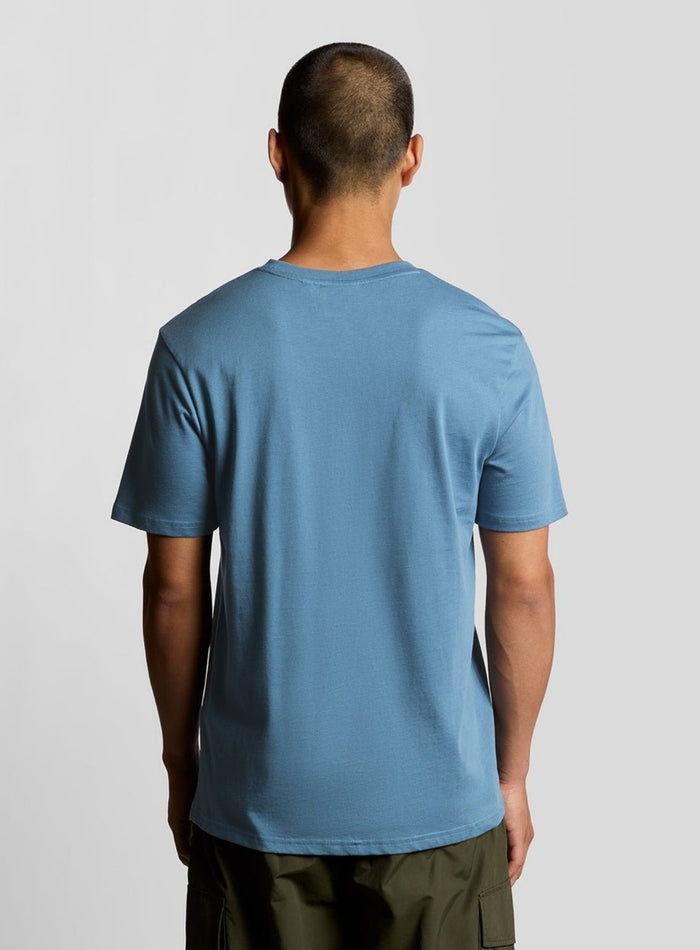 LYLE & SCOTT Cotton Crew Neck T-Shirt Ocean Sky - MAISONDEFASHION.COM