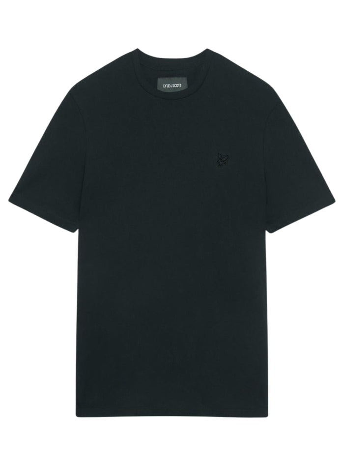 LYLE & SCOTT Cotton Crew Neck Tonal Eagle T-Shirt Jet Black - MAISONDEFASHION.COM