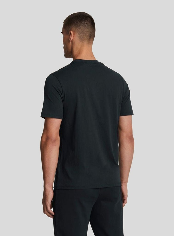 LYLE & SCOTT Cotton Crew Neck Tonal Eagle T-Shirt Jet Black - MAISONDEFASHION.COM