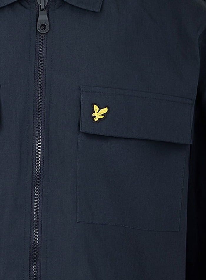 LYLE & SCOTT Cotton Long Sleeve Zip Overshirt Dark Navy - MAISONDEFASHION.COM