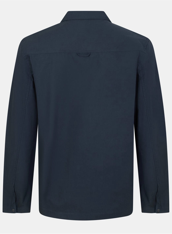 LYLE & SCOTT Cotton Long Sleeve Zip Overshirt Dark Navy - MAISONDEFASHION.COM