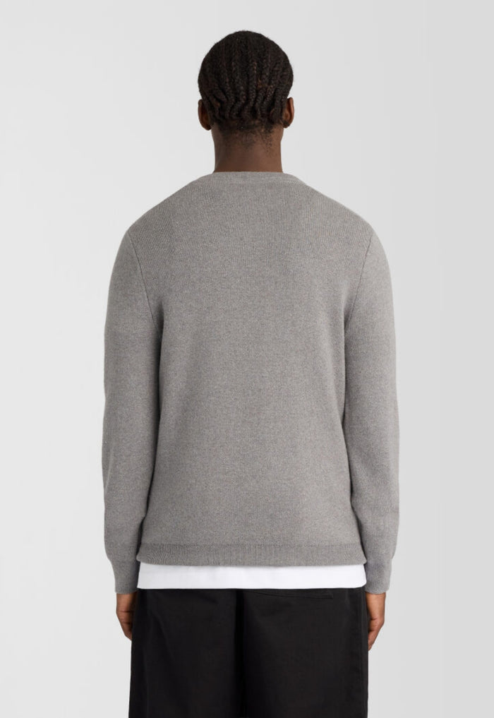 LYLE & SCOTT Cotton Merino Argyle Jumper Mid Grey Marl/Light Grey Marl