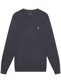 LYLE & SCOTT Cotton Merino Crew Neck Jumper Charcoal Marl - MAISONDEFASHION.COM