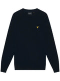 LYLE & SCOTT Cotton Merino Crew Neck Jumper Dark Navy - MAISONDEFASHION.COM
