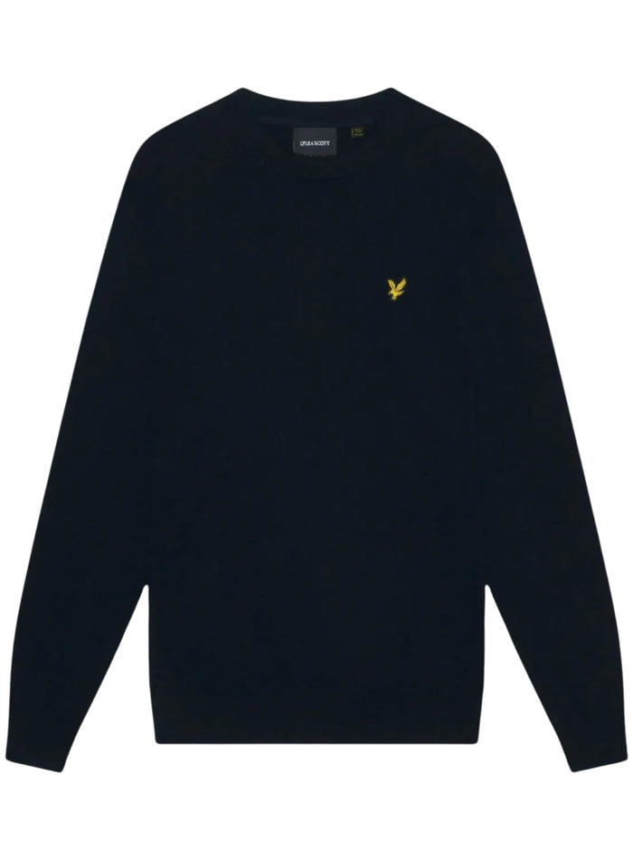 LYLE & SCOTT Cotton Merino Crew Neck Jumper Dark Navy - MAISONDEFASHION.COM