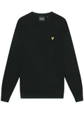LYLE & SCOTT Cotton Merino Crew Neck Jumper Jet Black - MAISONDEFASHION.COM