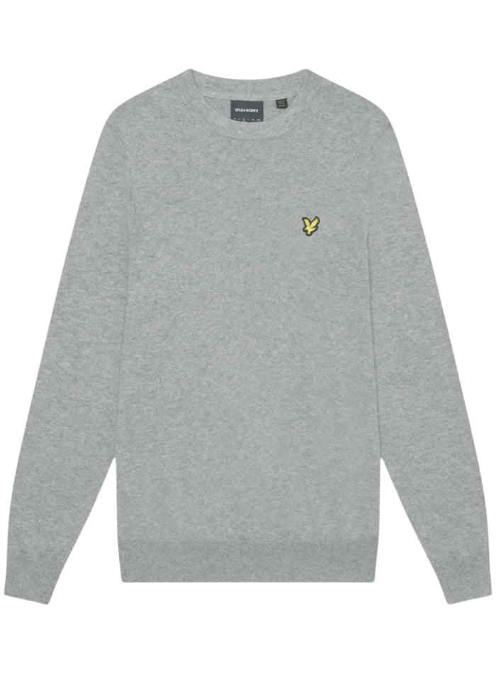 LYLE & SCOTT Cotton Merino Crew Neck Jumper Mid Grey - MAISONDEFASHION.COM