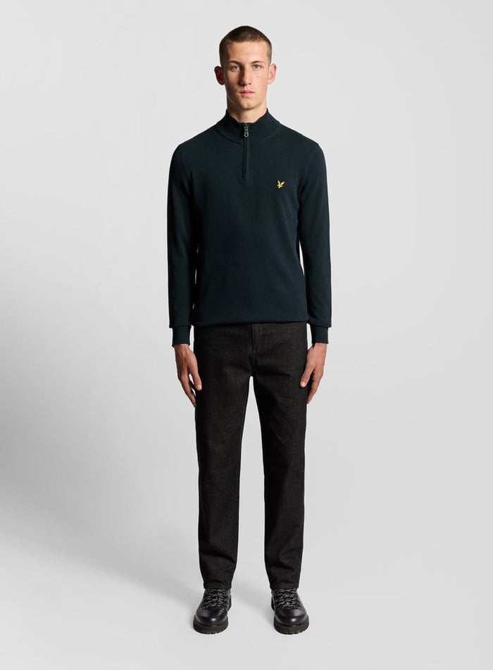 LYLE & SCOTT Cotton Merino Football Collar Jumper Dark Navy - MAISONDEFASHION.COM