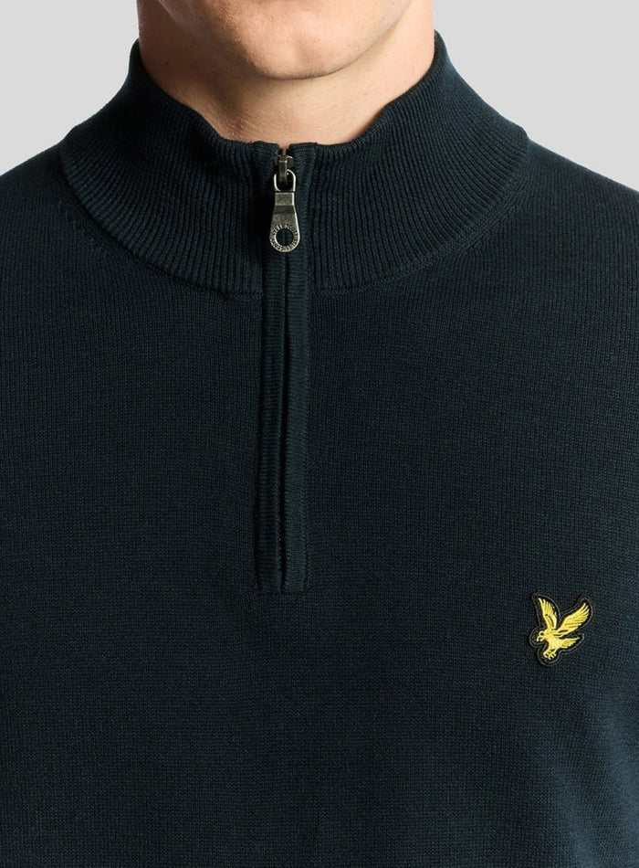 LYLE & SCOTT Cotton Merino Football Collar Jumper Dark Navy - MAISONDEFASHION.COM