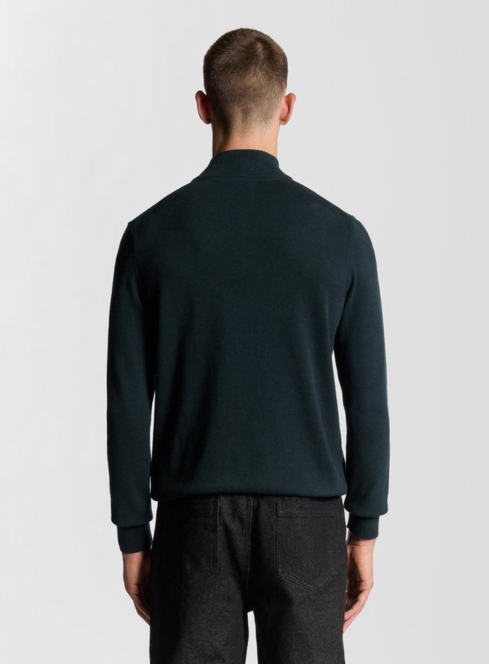 LYLE & SCOTT Cotton Merino Football Collar Jumper Dark Navy - MAISONDEFASHION.COM