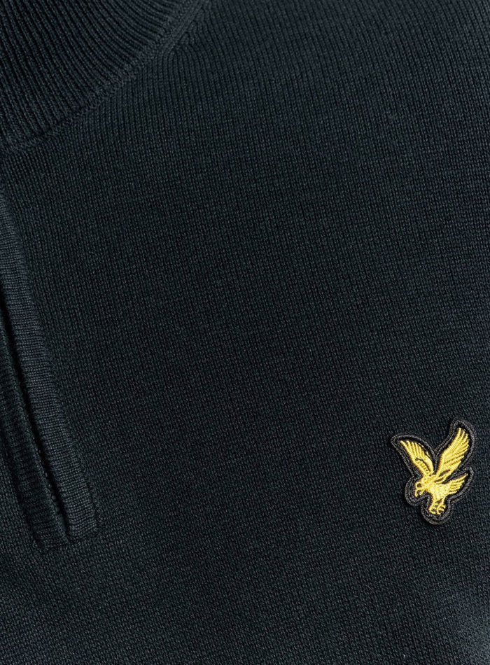 LYLE & SCOTT Cotton Merino Football Collar Jumper Dark Navy - MAISONDEFASHION.COM