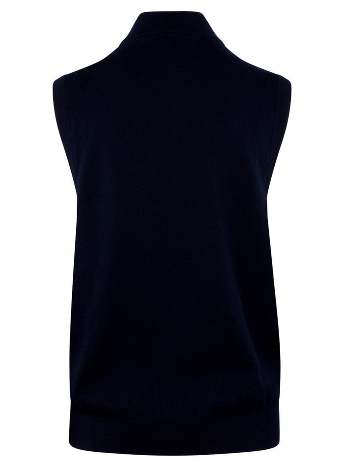 LYLE & SCOTT Cotton Merino Full Zip Knitted Vest Dark Navy - MAISONDEFASHION.COM