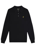 LYLE & SCOTT Cotton Merino Long Sleeve Knitted Polo Dark Navy - MAISONDEFASHION.COM