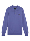 LYLE & SCOTT Cotton Merino Long Sleeve Knitted Polo Twilight - MAISONDEFASHION.COM