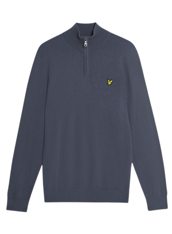 LYLE & SCOTT Cotton Merino Quarter Zip Jumper Graystone - MAISONDEFASHION.COM