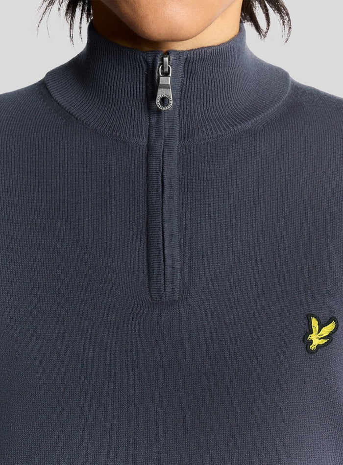 LYLE & SCOTT Cotton Merino Quarter Zip Jumper Graystone - MAISONDEFASHION.COM