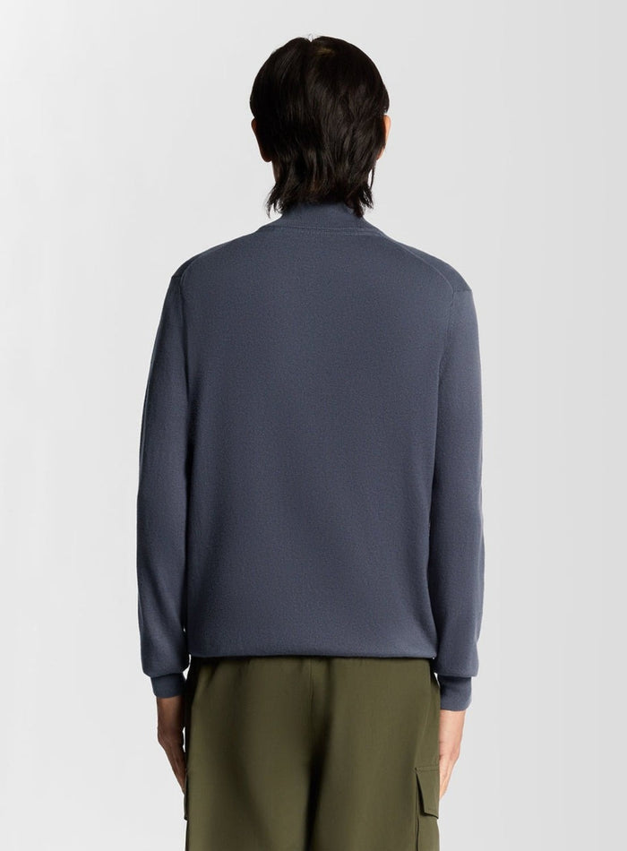 LYLE & SCOTT Cotton Merino Quarter Zip Jumper Graystone - MAISONDEFASHION.COM