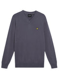LYLE & SCOTT Cotton Merino V Neck Jumper Graystone - MAISONDEFASHION.COM