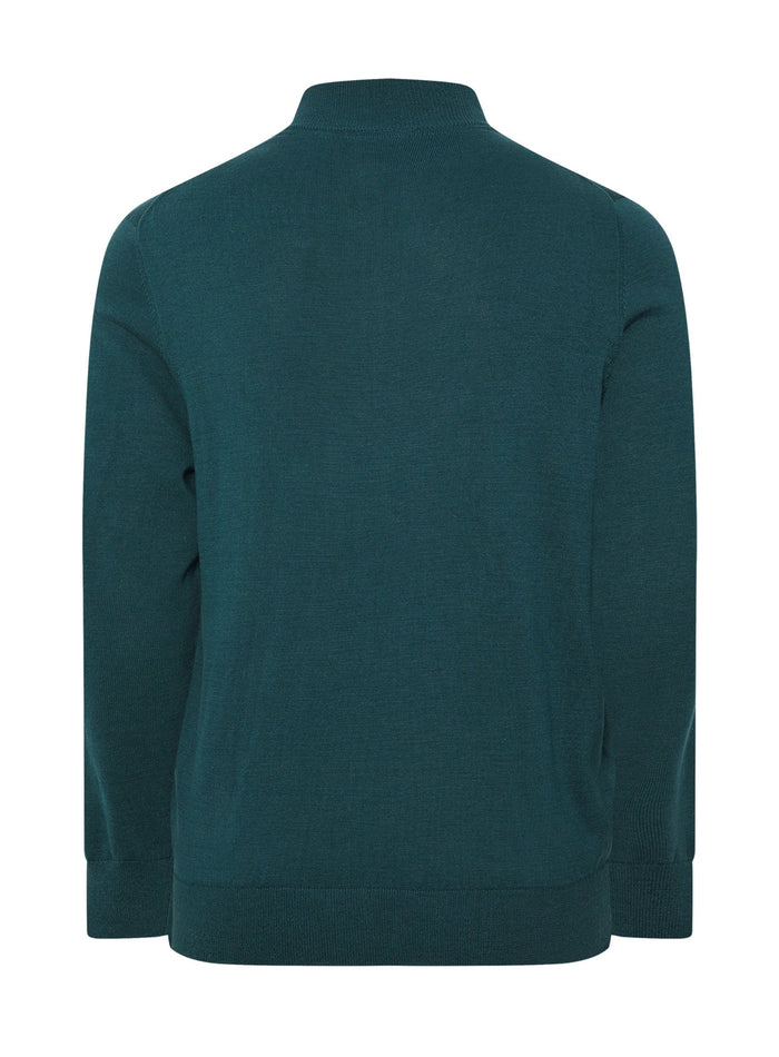 LYLE & SCOTT Cotton Quarter Zip Jumper Rich Teal - MAISONDEFASHION.COM