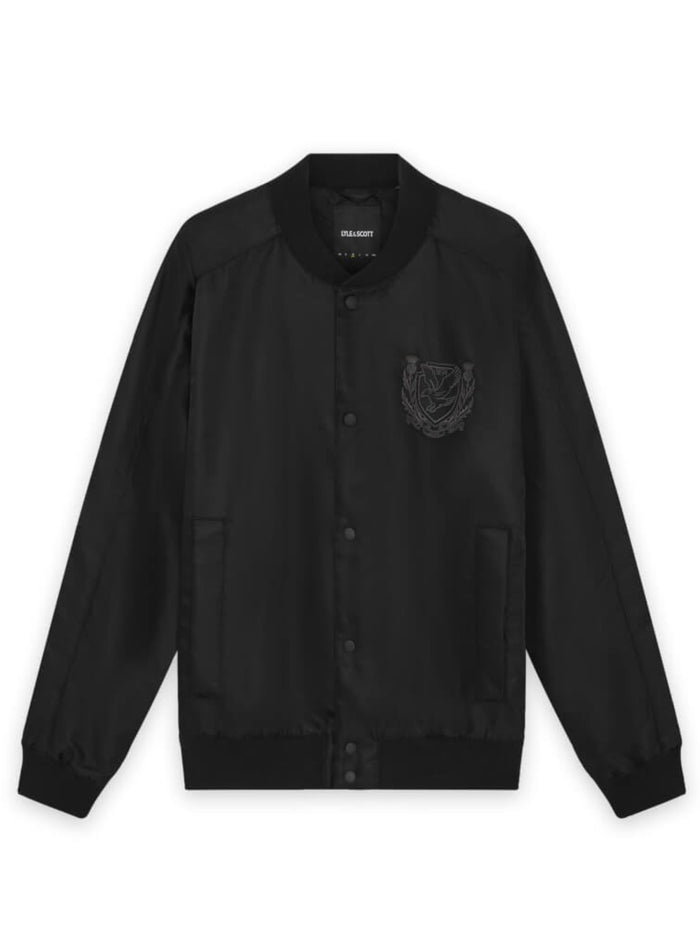 LYLE & SCOTT Crest Varsity Jacket Jet Black - MAISONDEFASHION.COM