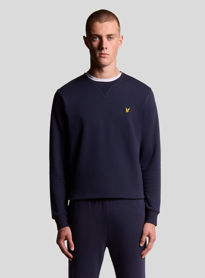 LYLE & SCOTT Crew Neck Sweatshirt Navy - MAISONDEFASHION.COM