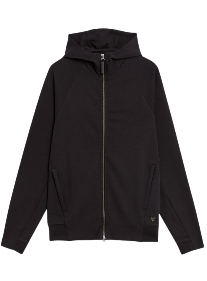 LYLE & SCOTT Diagonal Interlock Hooded Zip Through Lacquer - MAISONDEFASHION.COM