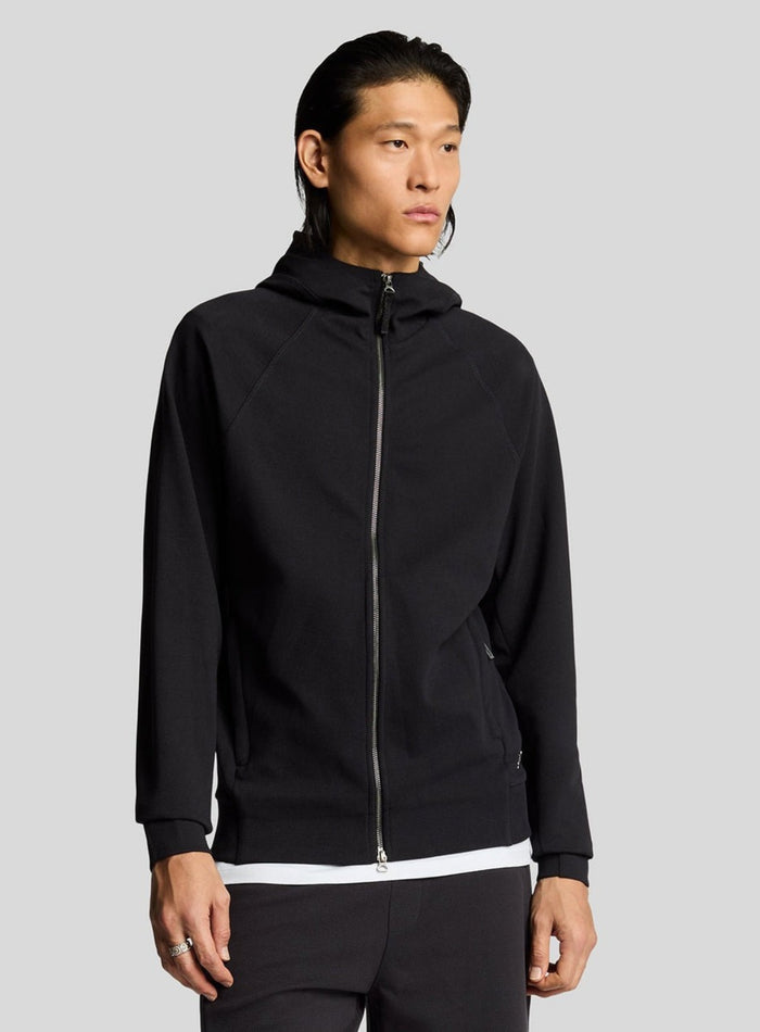 LYLE & SCOTT Diagonal Interlock Hooded Zip Through Lacquer - MAISONDEFASHION.COM
