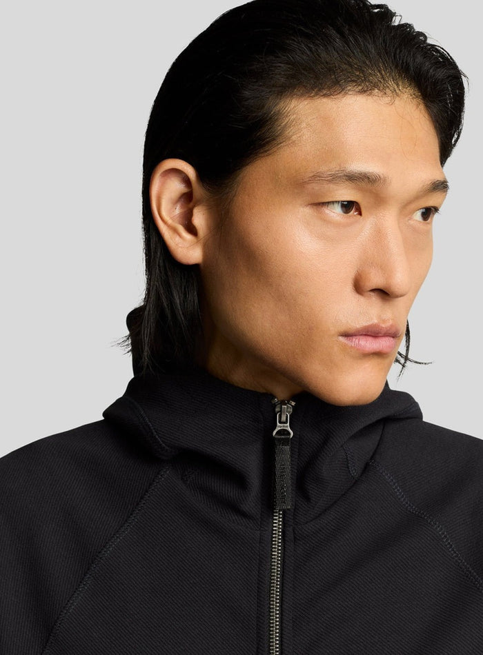 LYLE & SCOTT Diagonal Interlock Hooded Zip Through Lacquer - MAISONDEFASHION.COM