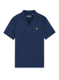 LYLE & SCOTT Embossed Football Polo Navy Peony - MAISONDEFASHION.COM