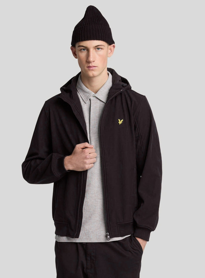 LYLE & SCOTT Fleece Back Softshell Jet Black - MAISONDEFASHION.COM