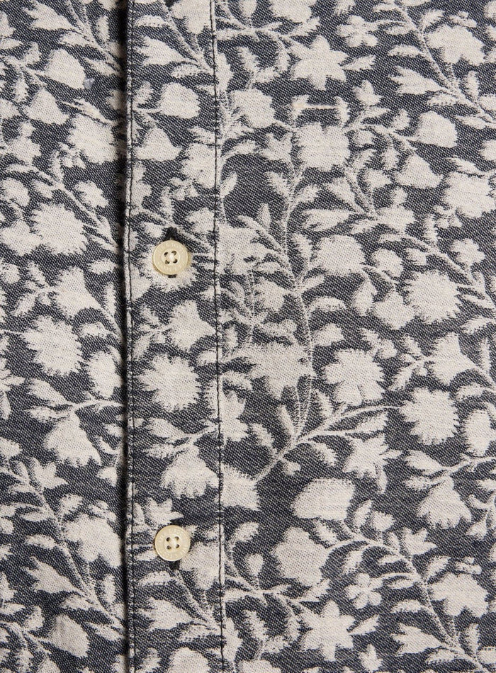 LYLE & SCOTT Floral Jacquard Shirt Jet Black Marl - MAISONDEFASHION.COM