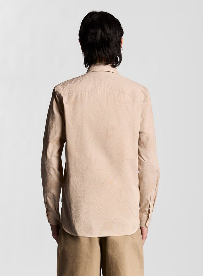 LYLE & SCOTT Floral Printed Shirt Lead Beige - MAISONDEFASHION.COM