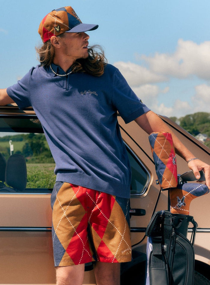 LYLE & SCOTT Golf Together Zipped Polo Shirt Crown Blue - MAISONDEFASHION.COM