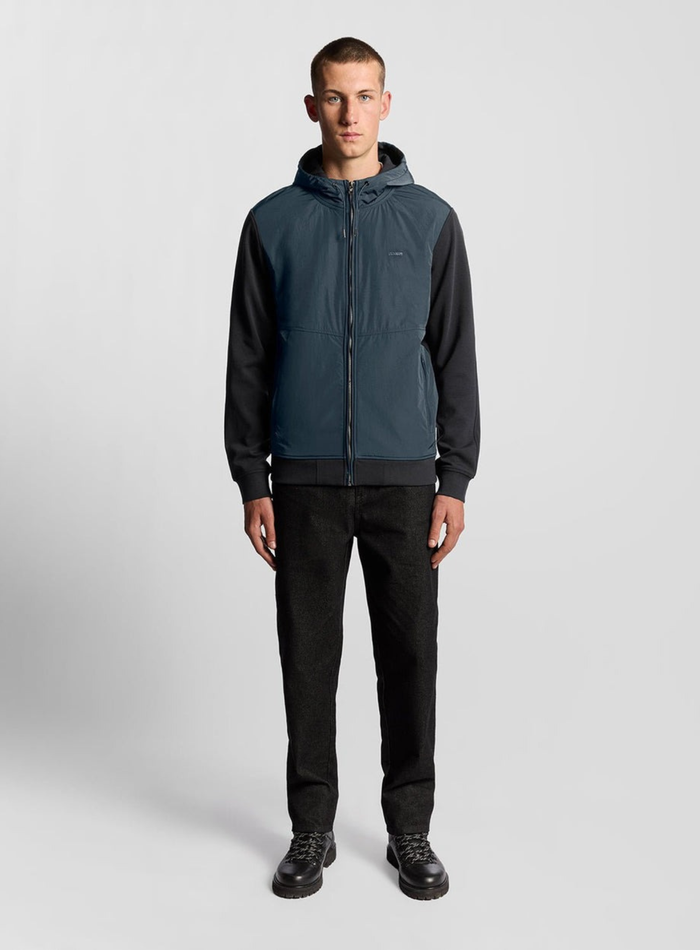 LYLE & SCOTT Half Raglan Sleeve Panneled Hoodie Dark Navy - MAISONDEFASHION.COM