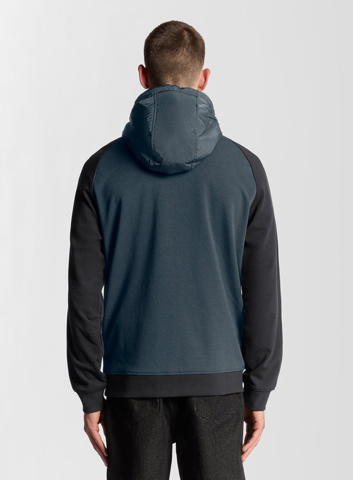 LYLE & SCOTT Half Raglan Sleeve Panneled Hoodie Dark Navy - MAISONDEFASHION.COM