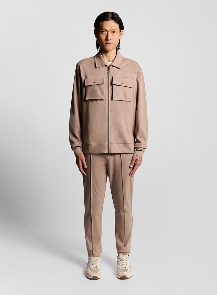 LYLE & SCOTT Heavyweight Jersey Overshirt Cobblestone - MAISONDEFASHION.COM