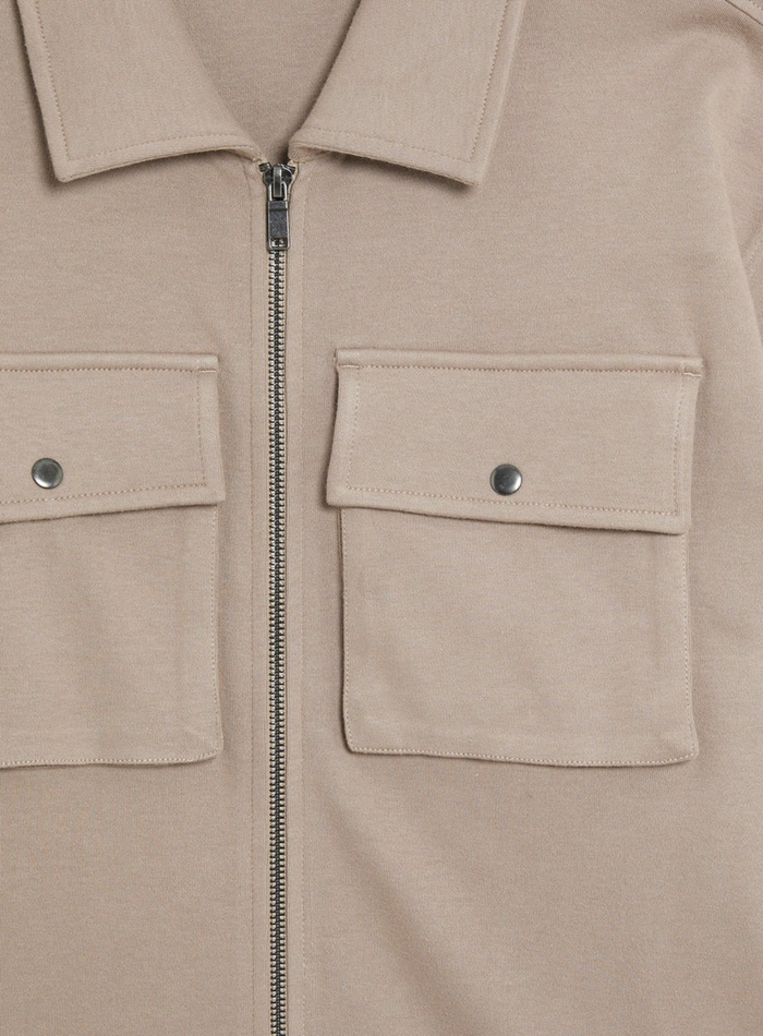 LYLE & SCOTT Heavyweight Jersey Overshirt Cobblestone - MAISONDEFASHION.COM