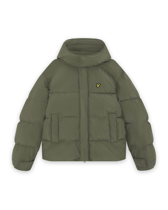 LYLE & SCOTT Hooded Puffer Jacket Khaki Ash