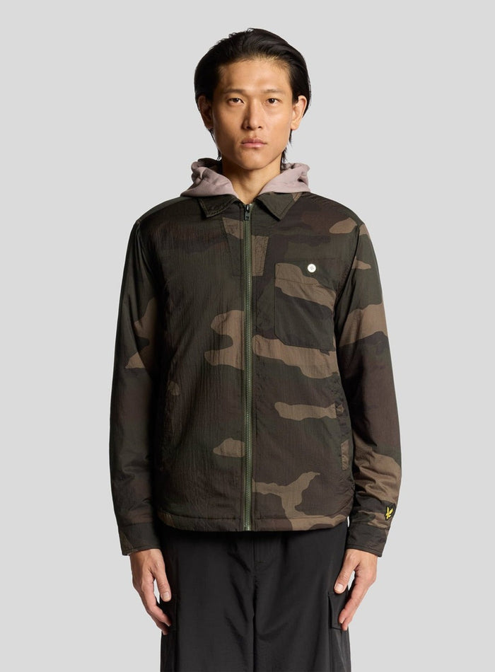 LYLE & SCOTT Insulated Camoflage Overshirt Grey Taupe - MAISONDEFASHION.COM