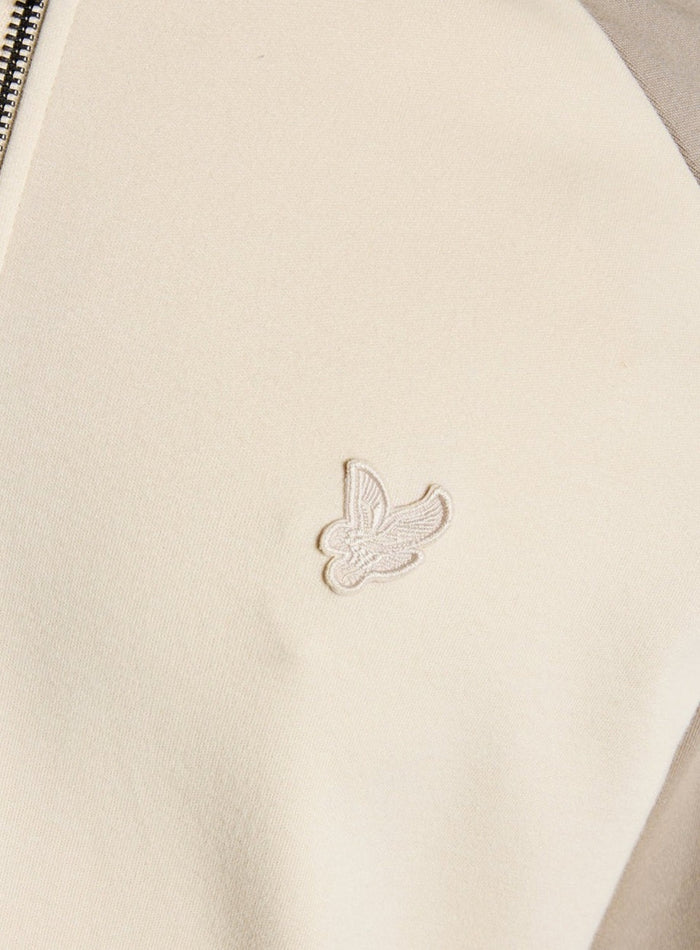 LYLE & SCOTT Interlock Contrast Raglan Bomber Cobblestone - MAISONDEFASHION.COM