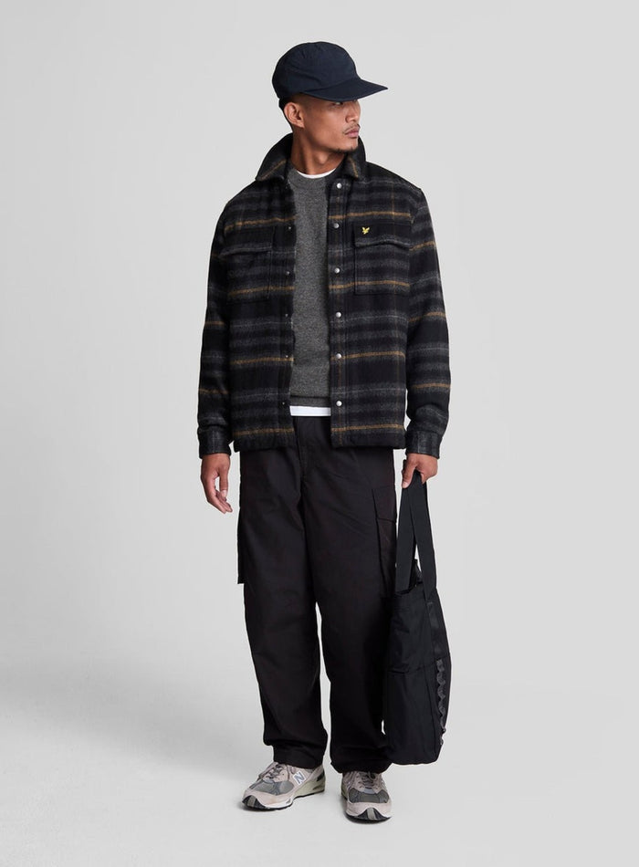 LYLE & SCOTT Lambswool Blend Crew Neck Jumper Charcoal Marl - MAISONDEFASHION.COM