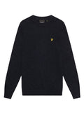 LYLE & SCOTT Lambswool Blend Crew Neck Jumper Dark Navy Marl - MAISONDEFASHION.COM