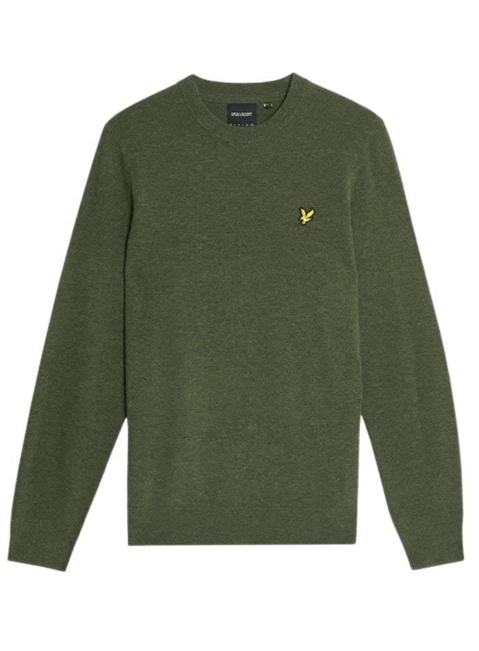 LYLE & SCOTT Lambswool Blend Crew Neck Jumper Deep Depths Marl - MAISONDEFASHION.COM