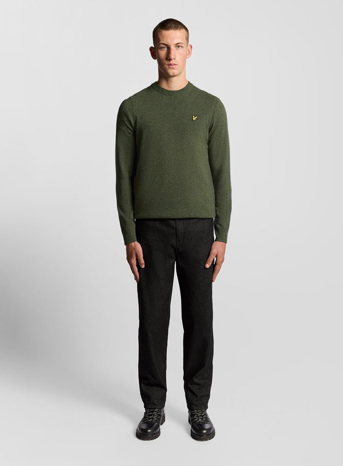 LYLE & SCOTT Lambswool Blend Crew Neck Jumper Deep Depths Marl - MAISONDEFASHION.COM