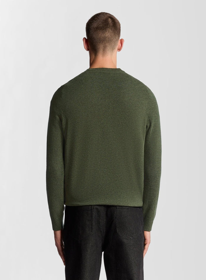 LYLE & SCOTT Lambswool Blend Crew Neck Jumper Deep Depths Marl - MAISONDEFASHION.COM